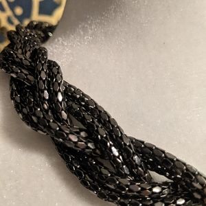 Express gunmetal woven necklace